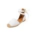 Wide Width Women's The Shayla Flat Espadrille by Comfortview in White Eyelet (Size 8 W)