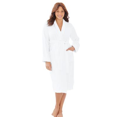 Plus Size Women's Short Terry Robe by Dreams & Co. in White (Size M)