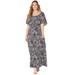 Plus Size Women's Meadow Crest Maxi Dress by Catherines in Black And White Paisley (Size 6X)