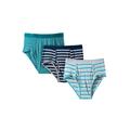 Men's Big & Tall Classic Cotton Briefs 3-Pack by KingSize in Light Teal Assorted Pack (Size 7XL) Underwear