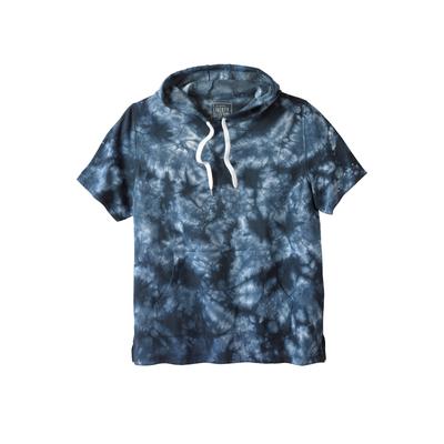 Men's Big & Tall Liberty Blues™ Short-Sleeve Hoodie by Liberty Blues in Navy Marble (Size 7XL)