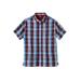 Men's Big & Tall Short-Sleeve Plaid Sport Shirt by KingSize in Deep Burgundy Plaid (Size L)