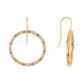 Kate Spade Jewelry | Kate Spade Pave Cz Hoop Drop Earrings - Nwt | Color: Gold/Pink | Size: Approx. 0.5" Length.