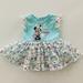 Disney Dresses | Disney Minnie Mouse Baby Girl 12 Months Bodysuit Tutu Dress Floral Mint Easter | Color: White/Silver | Size: 12mb