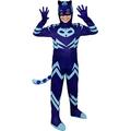 Funidelia | Deluxe Catboy PJ Masks Costume for boy Cartoons, Catboy, Owlette, Gekko - Costumes for kids, accessory fancy dress & props for Halloween, carnival & parties - Size 3-4 years - Blue