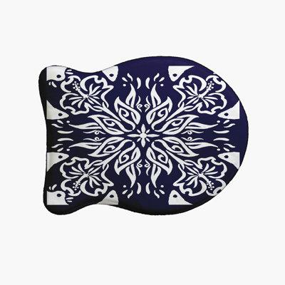 e by design Cuban Tile Fish Shape Pet Feeding Placemat in Blue, Size 0.5 H x 19.0 W x 14.0 D in | Wayfair PMFG1184BL1