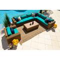 AKOYA Outdoor Essentials Malmo 6 Piece Outdoor Patio Sectional Sofa Set In Natural Synthetic Wicker/All - Weather Wicker/Wicker/Rattan | Wayfair