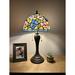 Bloomsbury Market Spitzer Tiffany Table Lamp Hummingbird Flowers Pink Blue Stained Glass Included LED Bulbs H22" Glass/Plastic | Wayfair