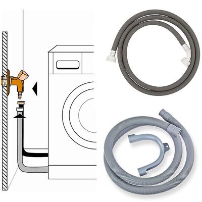 Sparset Anschluß 2 m Zulaufschlauch Ablaufschlauch Anschlußschlauch Waschmaschine