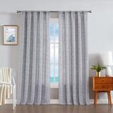 Nautica Caspian Light Filtering Textured Rod Pocket Window Curtain Panel Pair