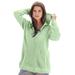 Plus Size Women's Classic-Length Thermal Hoodie by Roaman's in Green Mint (Size 5X) Zip Up Sweater