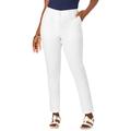 Plus Size Women's Stretch Cotton Chino Straight Leg Pant by Jessica London in White (Size 16 W)