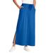 Plus Size Women's Sport Knit Side-Slit Skirt by Woman Within in Bright Cobalt (Size 26/28)