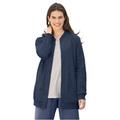 Plus Size Women's Fleece Baseball Jacket by Woman Within in Heather Navy (Size 3X)