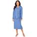 Plus Size Women's Two-Piece Skirt Suit with Shawl-Collar Jacket by Roaman's in French Blue (Size 32 W)