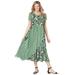 Plus Size Women's Rose Garden Maxi Dress by Woman Within in Sage Pretty Rose (Size 34 W)
