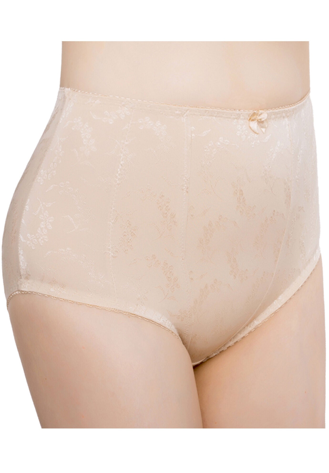 Plus Size Women's 2-Pack Floral Jacquard Shaping Panties by Exquisite Form in Nude (Size M)