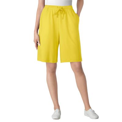 Plus Size Women's Sport Knit Short by Woman Within in Primrose Yellow (Size 2X)