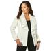 Plus Size Women's Drape-Front Leather Jacket by Jessica London in White (Size 26)