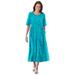 Plus Size Women's Button-Front Essential Dress by Woman Within in Waterfall Pretty Blossom (Size 3X)