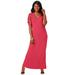 Plus Size Women's Cold Shoulder Maxi Dress by Jessica London in Vibrant Watermelon (Size 24 W)