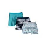 Men's Big & Tall Cotton Boxer Briefs 3-Pack by KingSize in Light Teal Assorted Pack (Size 6XL)