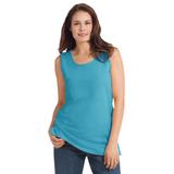 Plus Size Women's Perfect Scoopneck Tank by Woman Within in Pretty Turquoise (Size 4X) Top