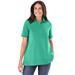 Plus Size Women's Perfect Short-Sleeve Polo Shirt by Woman Within in Pretty Jade (Size 1X)