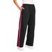 Plus Size Women's Side Stripe Cotton French Terry Straight-Leg Pant by Woman Within in Black Raspberry Sorbet (Size 18/20)