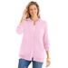 Plus Size Women's Perfect Long-Sleeve Cardigan by Woman Within in Pink (Size 6X) Sweater