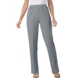 Plus Size Women's Elastic-Waist Soft Knit Pant by Woman Within in Gunmetal (Size 36 W)