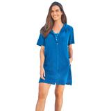 Plus Size Women's Hooded Terry Swim Cover Up by Swim 365 in Dream Blue (Size 18/20) Swimsuit Cover Up