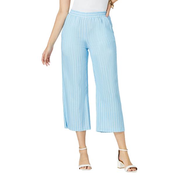 plus-size-womens-wide-leg-linen-crop-pant-by-jessica-london-in-meadow-blue-vertical-stripe--size-18-w-/