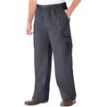 Men's Big & Tall Knockarounds® Full-Elastic Waist Cargo Pants by KingSize in Carbon (Size 5XL 40)
