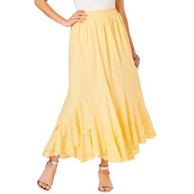 Plus Size Women's French Skirt by Roaman's in Banana (Size 26 W)