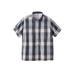 Men's Big & Tall Short Sleeve Printed Check Sport Shirt by KingSize in Grey Buffalo Check (Size 8XL)