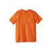 Men's Big & Tall Shrink-Less™ Lightweight Pocket Crewneck T-Shirt by KingSize in Heather Orange (Size 9XL)