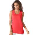 Plus Size Women's Scoopneck Tank by Roaman's in Antique Strawberry (Size 5X) Top 100% Cotton Layering A-Shirt