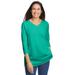 Plus Size Women's Perfect Three-Quarter Sleeve V-Neck Tee by Woman Within in Pretty Jade (Size 4X) Shirt