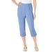 Plus Size Women's The Hassle-Free Soft Knit Capri by Woman Within in French Blue (Size 28 W)