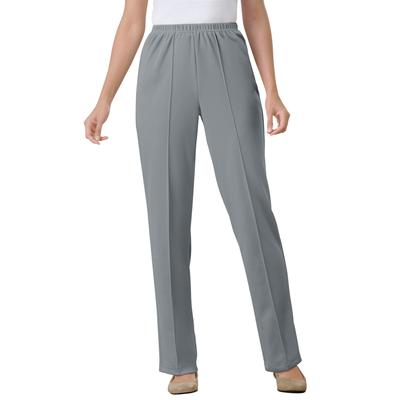 Plus Size Women's The Hassle-Free Elastic-Waist Soft Knit Pant by Woman Within in Gunmetal (Size 36 WP)