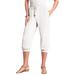 Plus Size Women's Drawstring Soft Knit Capri Pant by Roaman's in White (Size 6X)