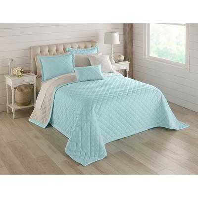 BH Studio Reversible Quilted Bedspread by BH Studio in Light Aqua Ivory (Size KING)