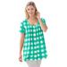 Plus Size Women's A-Line Knit Tunic by Woman Within in Pretty Jade Buffalo Plaid (Size 4X)
