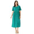 Plus Size Women's Button-Front Essential Dress by Woman Within in Waterfall Polka Dot (Size 6X)