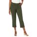 Plus Size Women's Classic Cotton Denim Capri by Jessica London in Dark Olive Green (Size 12) Jeans