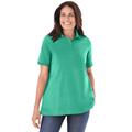 Plus Size Women's Perfect Short-Sleeve Polo Shirt by Woman Within in Pretty Jade (Size 6X)