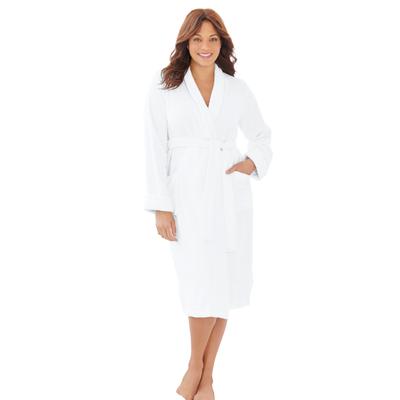 Plus Size Women's Short Terry Robe by Dreams & Co. in White (Size 4X)