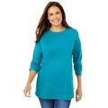 Plus Size Women's Perfect Long-Sleeve Crewneck Tee by Woman Within in Pretty Turquoise (Size L) Shirt