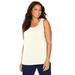 Plus Size Women's Suprema® Tank by Catherines in Ivory (Size 0X)